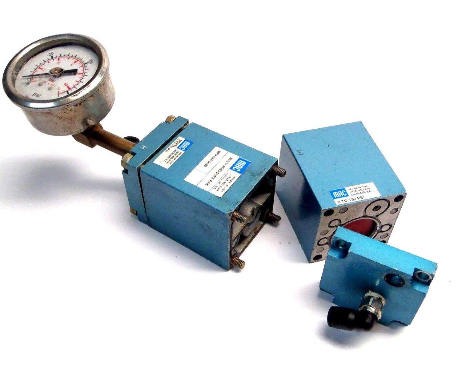 Mac Valves MPPA2A-0028 Multi Pressure Pak w/ Gauge 0-150 PSI. Incomplete - Maverick Industrial Sales