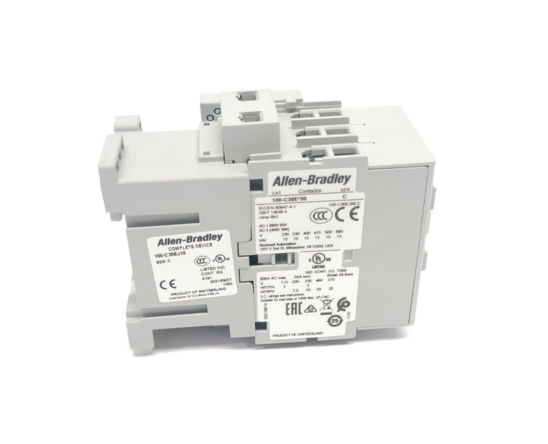 Allen Bradley 100-C30EJ10 Ser. C IEC Contactor 3P 30A 24VDC Electronic Coil - Maverick Industrial Sales