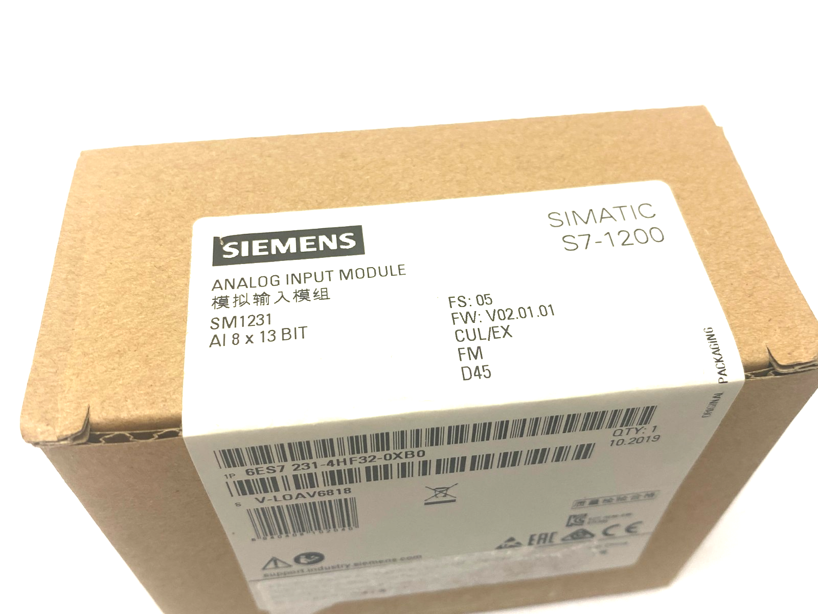 Siemens 6ES7 231-4HF32-0XB0 SIMATIC S7-1200 Analog Input Module SM1231 8x13 Bit - Maverick Industrial Sales