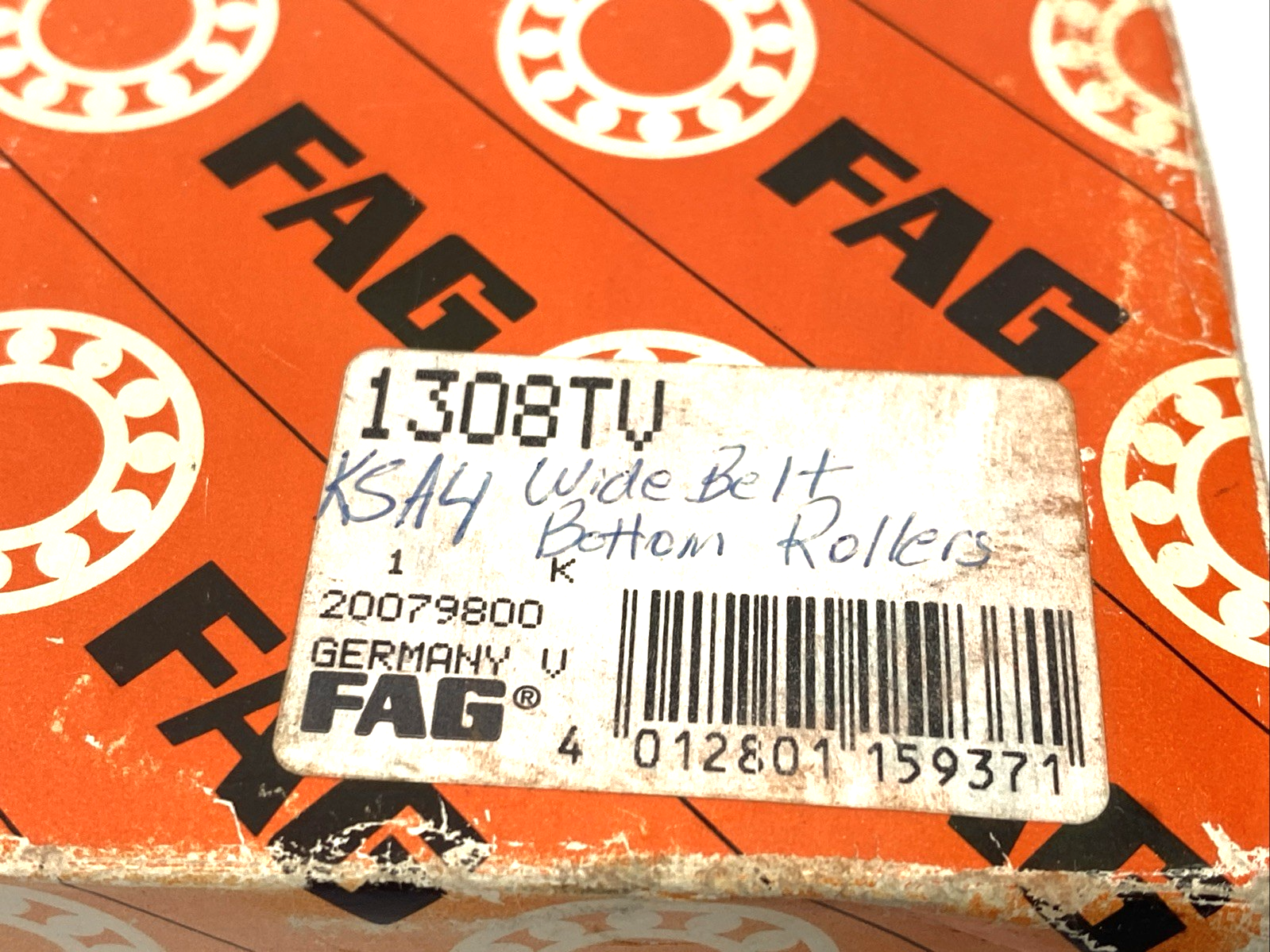 1308TV | FAG Double Row Self Aligning Ball Bearing 40mm Bore x 90mm OD, 23mm Wide - New – Open box - Maverick Industrial Sales