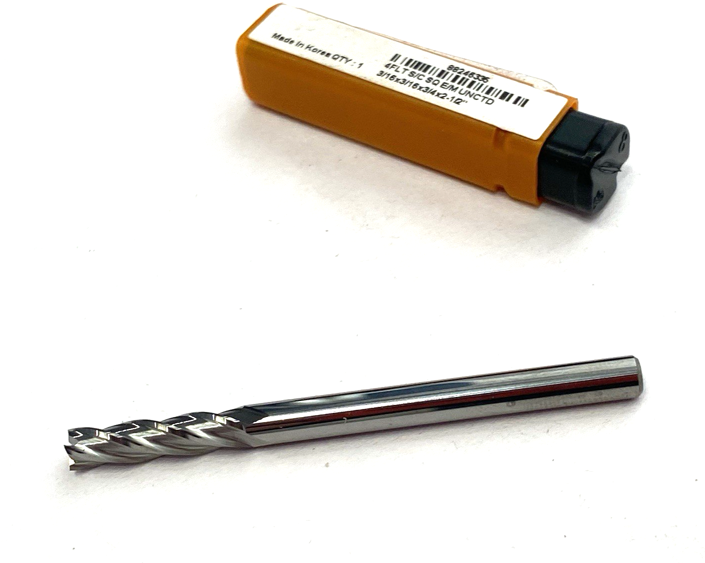 88246335 | Hertel Square End Mill: 3/16" Dia, 3/4" LOC, 4 Flute, Solid Carbide - New – Open box - Maverick Industrial Sales