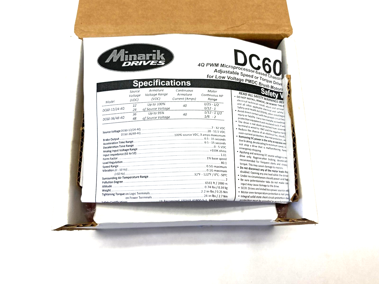 Minraik Drives DC60-36/48-4Q Low Voltage Motor Control Drive DC60-4Q Series - Maverick Industrial Sales