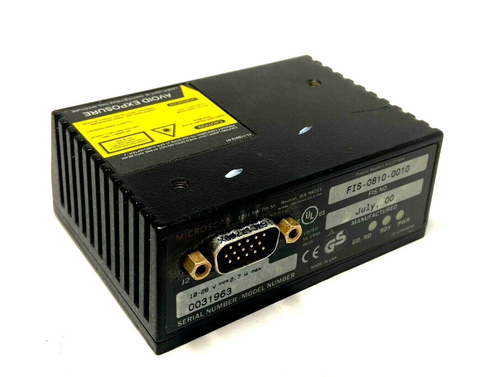 Microscan FIS-0810-0010 Industrial Bar-Code Scanner RS-232 10-28V - Maverick Industrial Sales