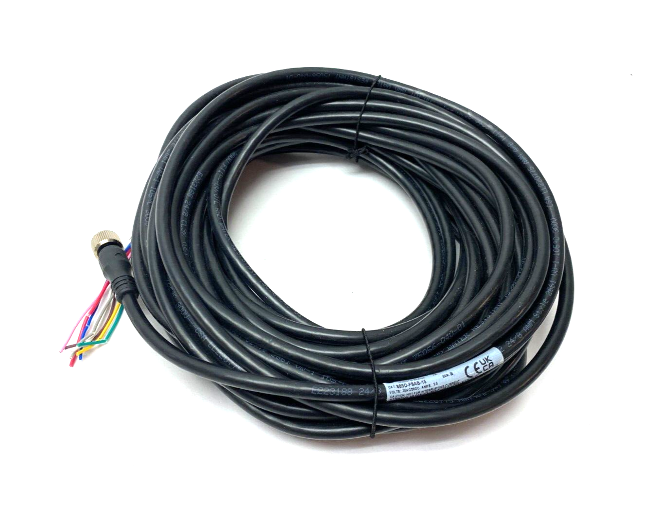 Allen Bradley 889D-F8AB-15 Ser. B Straight DC Micro Cable Female to Leads 8-Pin - Maverick Industrial Sales