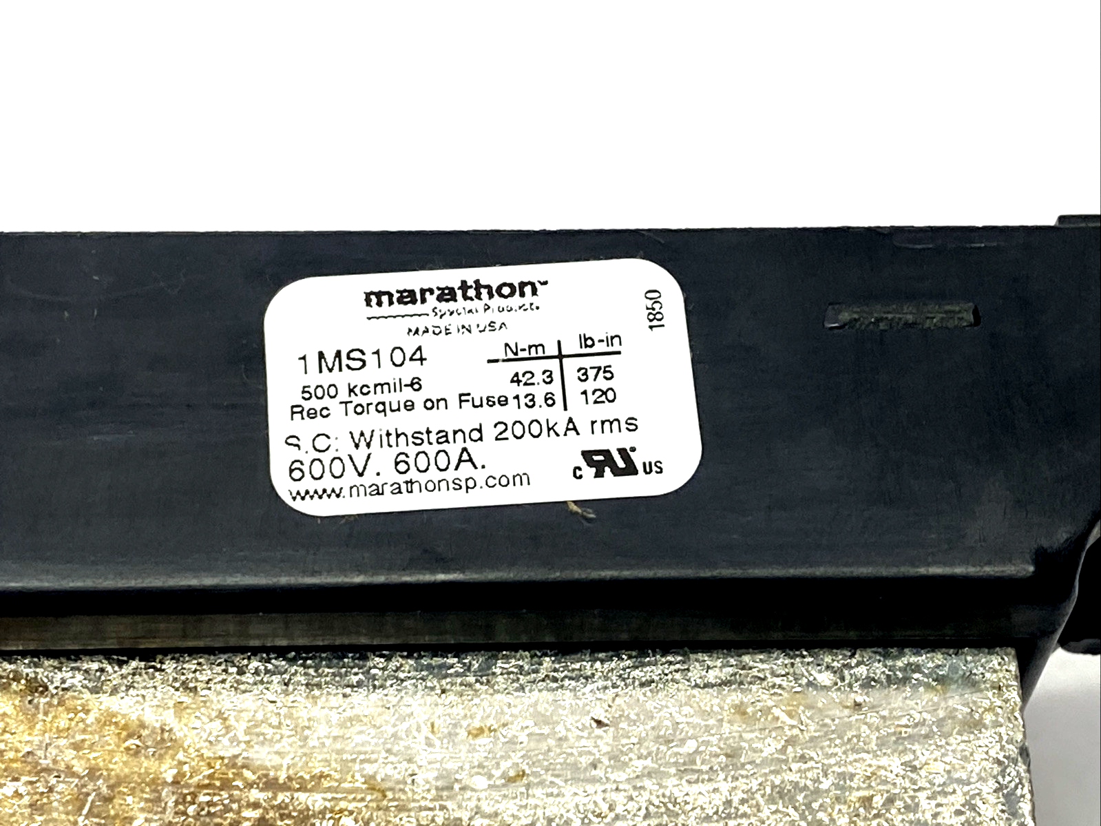 Marathon 1MS104 Fuseholder Style Semiconductor Terminal Block 600V 600A - New – Open box - Maverick Industrial Sales