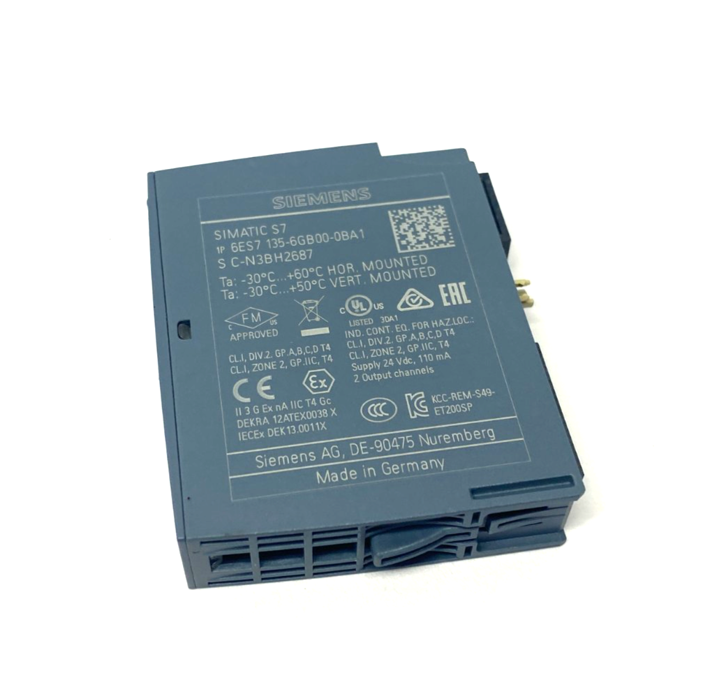 Siemens 6ES7 135-6GB00-0BA1 SIMATIC ET 200SP Analog Output Module AQ 2xI - Maverick Industrial Sales