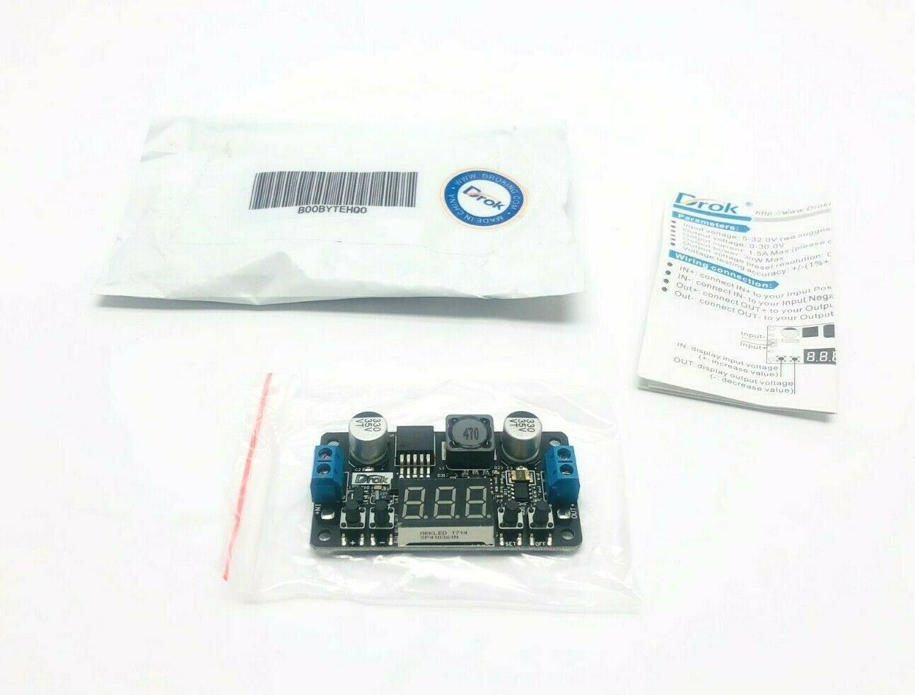 Drok LM2596 DC-DC Regulator with LED Display, 090029, BOOBYTEHQ0, 30W Output - Maverick Industrial Sales