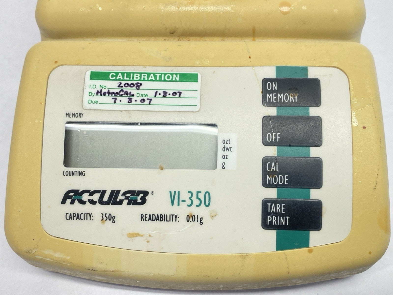 VI-350 | Acculab Toploading Balance 0.01g Readability 350g Capacity - For parts or not working - Maverick Industrial Sales