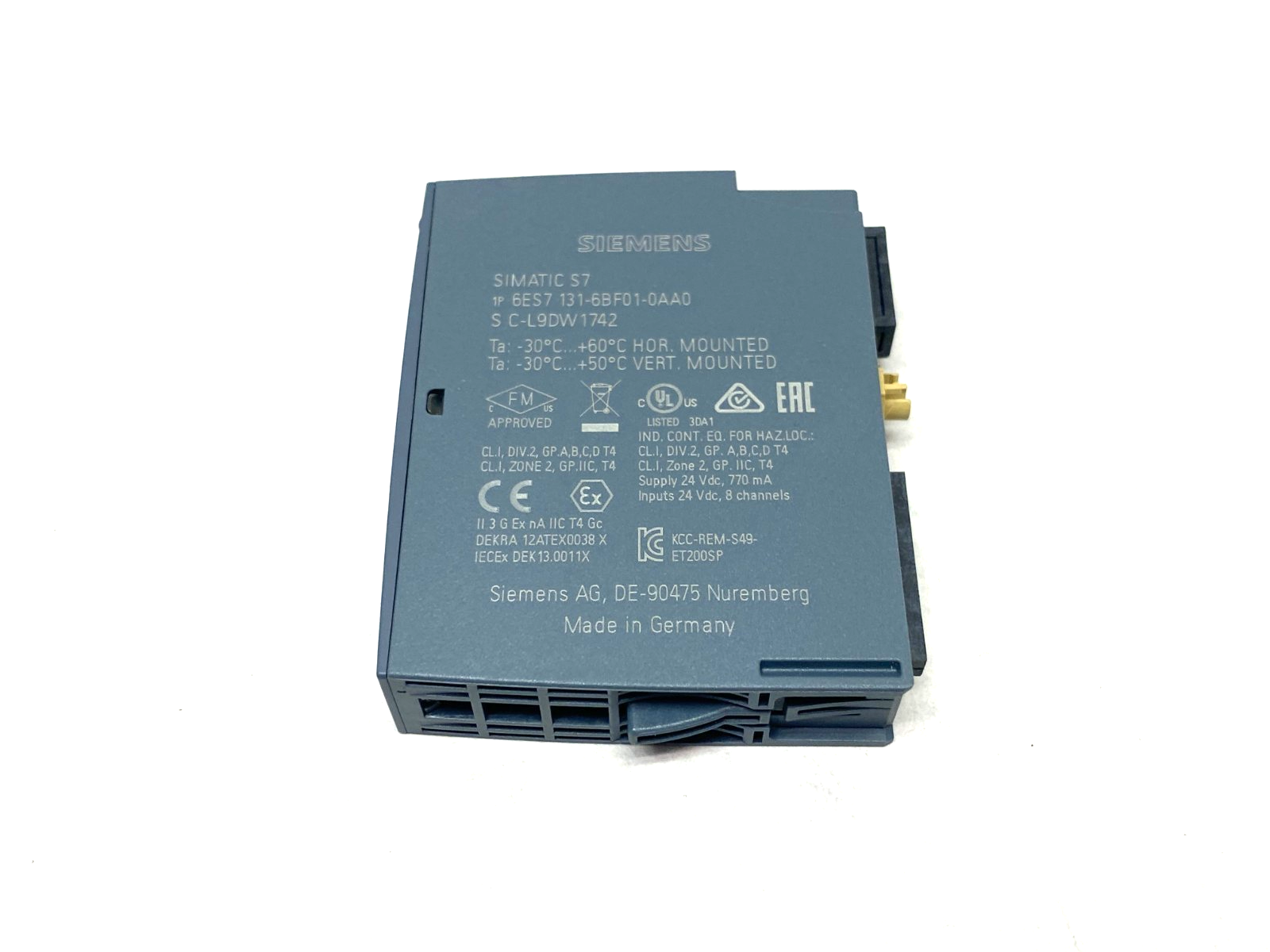 6ES7 131-6BF01-0AA0, 6ES7131-6BF01-0AA0 | Siemens 6ES7131-6BF01-0AA0 SIMATIC ET 200SP Digital Input Module DI 8x 24V DC - Used - Maverick Industrial Sales