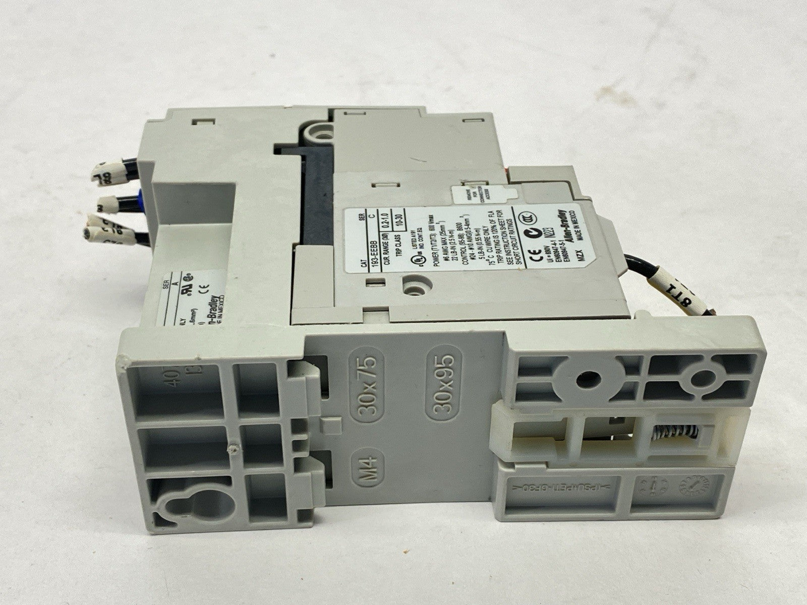 193-EEBB | Allen Bradley Ser C IEC Overload Relay 0.2-1A w/ 193-EPB Panel Mount - Used - Maverick Industrial Sales