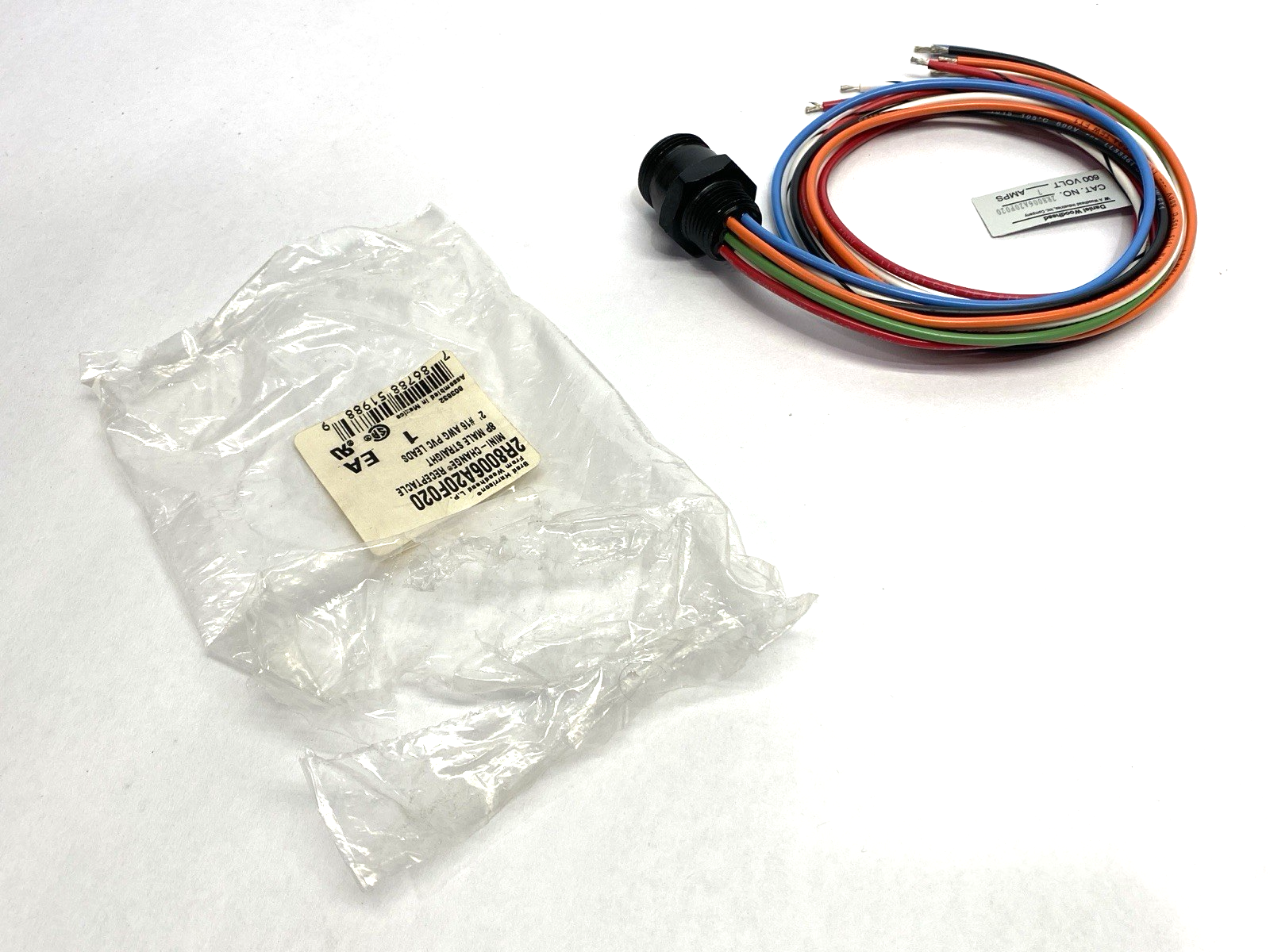 Brad Harrison Woodhead 2R8006A20F020 Mini-Change Receptacle 8P Male Straight 2' - Maverick Industrial Sales