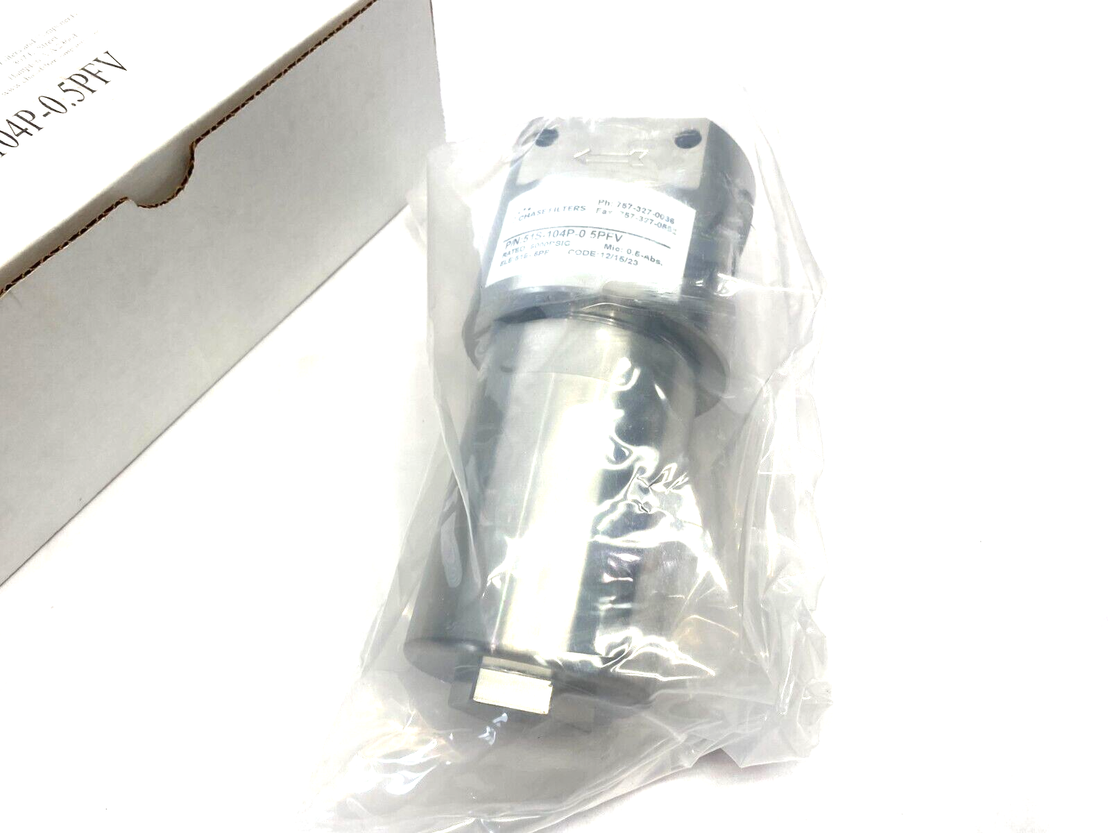 Chase Filters 51S-104P-0.5PFV T-Type Ultra High Pressure Filter 6000PSIG - Maverick Industrial Sales