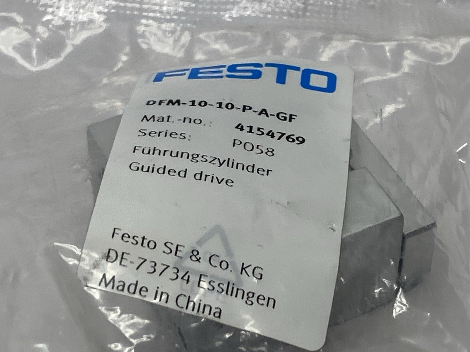 Festo DFM-10-10-P-A-GF Pneumatic Guided Actuator 10mm Dia 10mm Stroke 4154769 - Maverick Industrial Sales