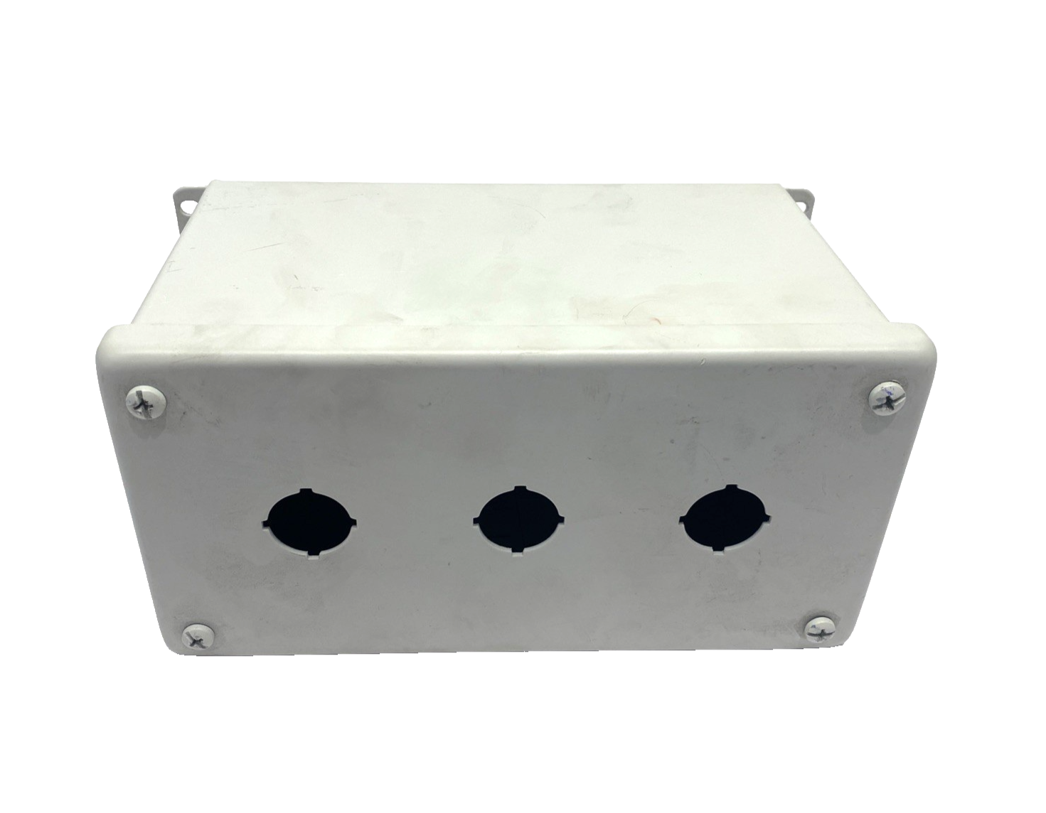 E3PBXM | Hoffman Extra-Deep 3x22.5mm Pushbutton Enclosure, FLAT WHITE T7035 - Used - Maverick Industrial Sales