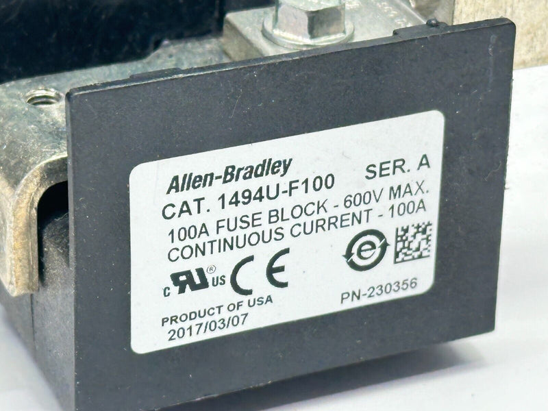 Allen Bradley 1494U-F100 Ser A Fuse Block 3-Pole 100A 600V - Maverick Industrial Sales