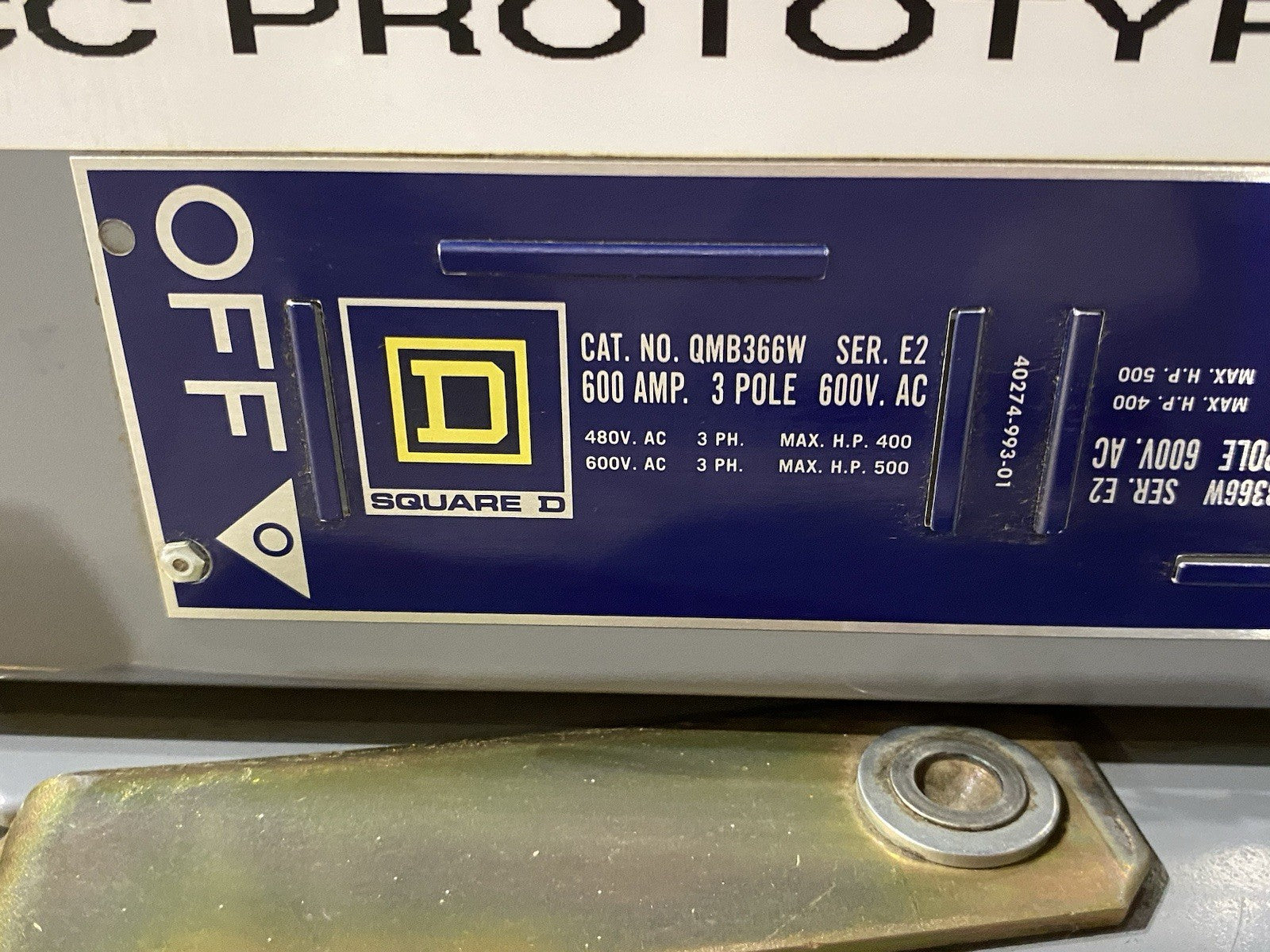 Square D QMB366W Ser. E2 Fusible Panelboard Switch Unit 3-Pole 600A - Maverick Industrial Sales