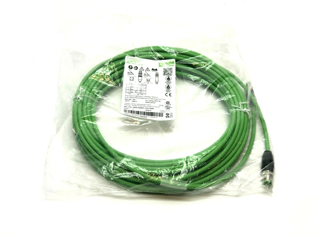 7000-44901-7911500 | Murr Elektronik Shielded Ethercat Cable M12 Male to Female - New - Maverick Industrial Sales