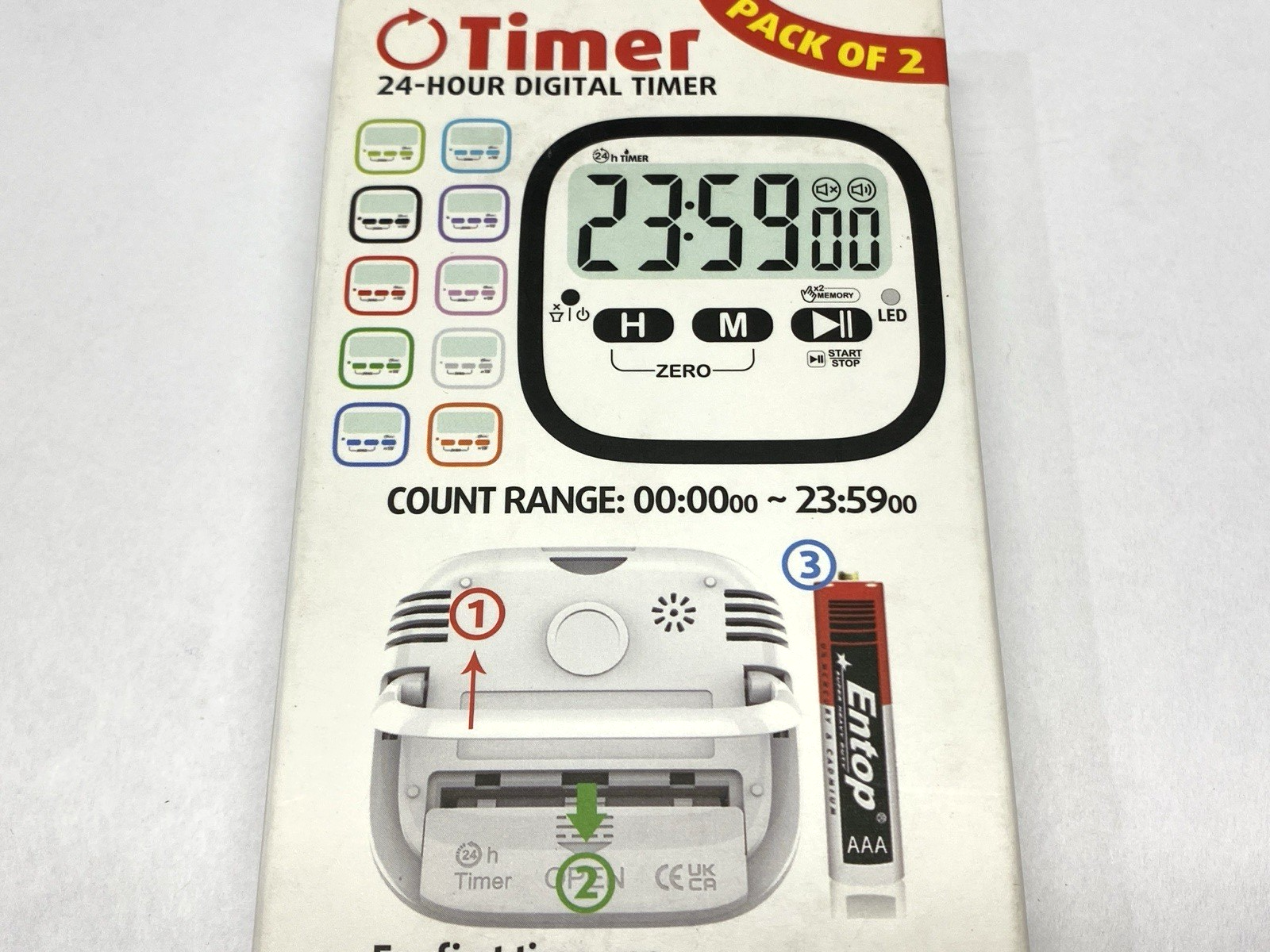 24 Hour Digital Kitchen Timer PACK OF 2 - Maverick Industrial Sales