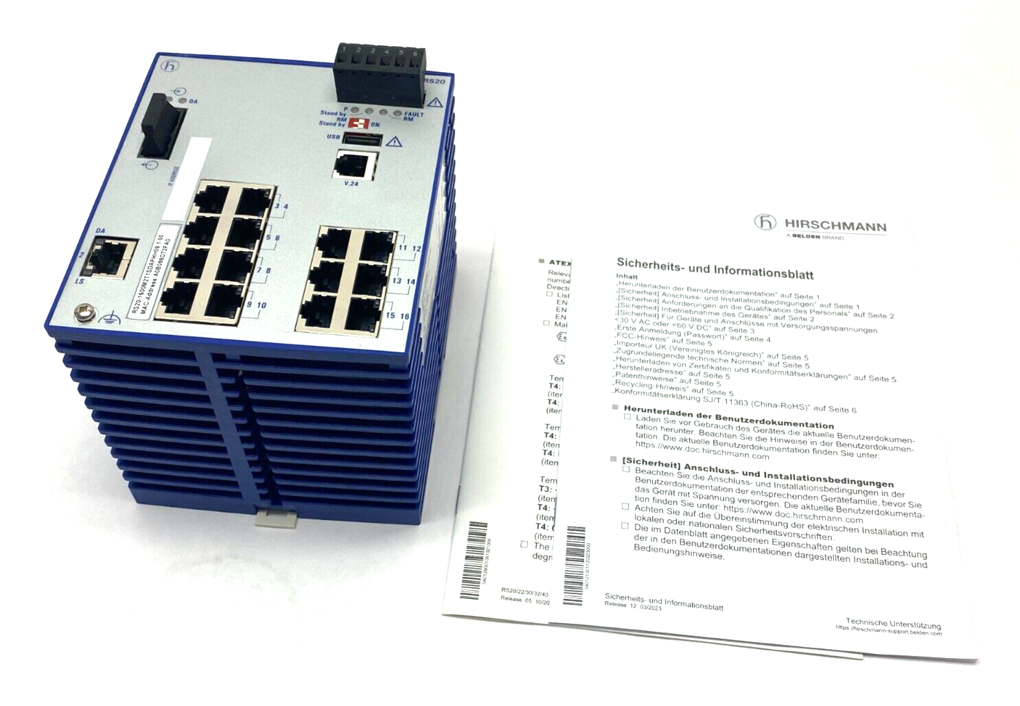 Hirschmann RS20-1600M2T1SDAP Managed Ethernet Rail Switch 943434026 - Maverick Industrial Sales