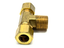 1/2" Comp OD Tube x 1/2" Comp OD Tube x 1/2" MNPT Tee Fitting Brass - Maverick Industrial Sales