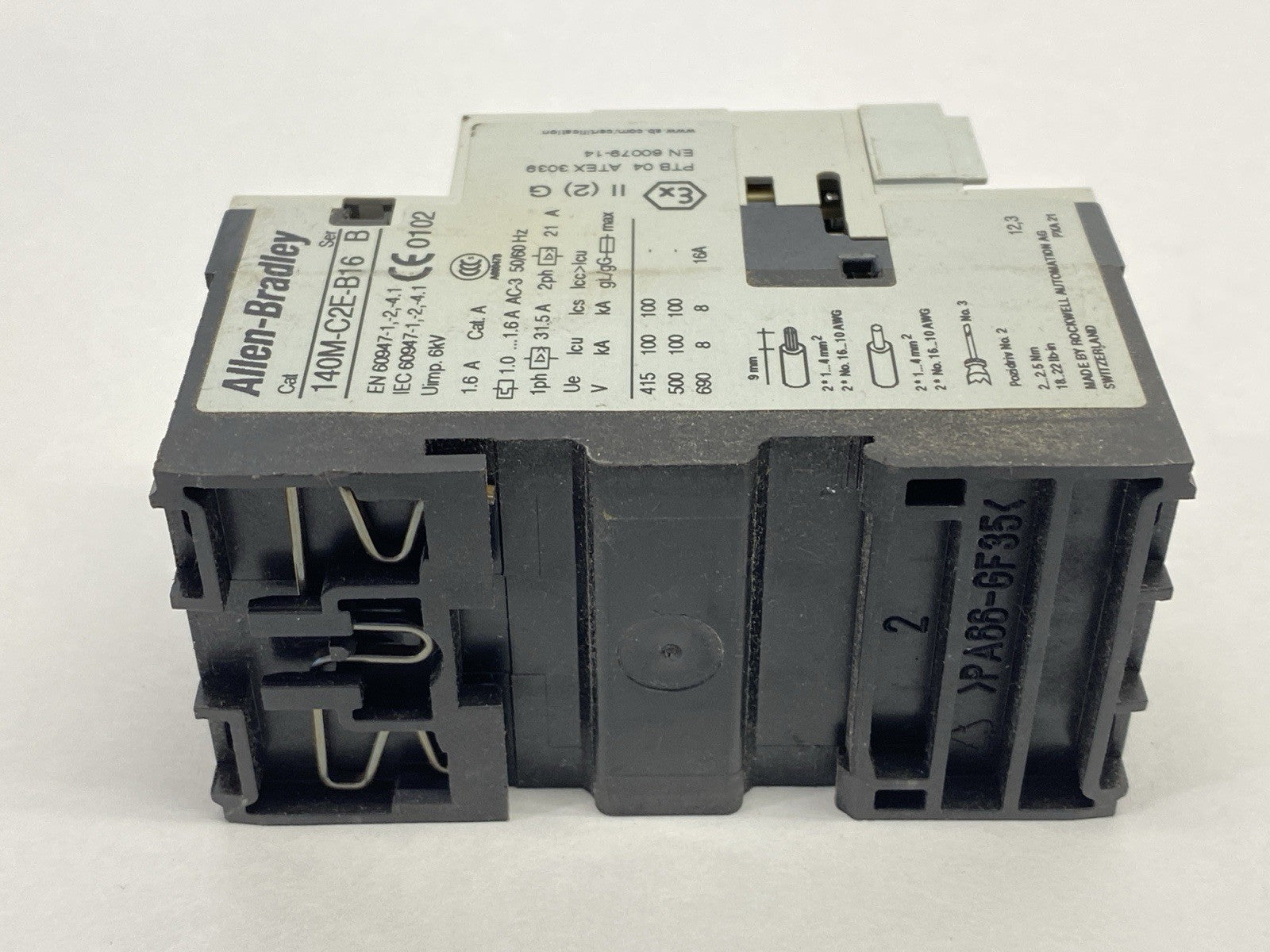 140M-C2E-B16 | Allen Bradley Ser B Motor Starter 1-1.6A w/ 140M-C-AFA10 Contact - Used - Maverick Industrial Sales