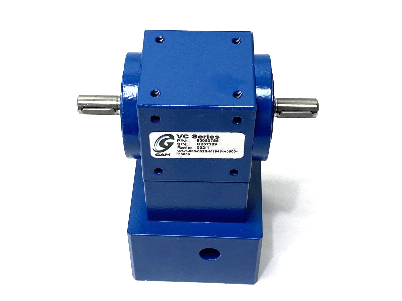 GAM 80080755 Spiral Bevel Gearbox w/ Motor Mount VC-T-065-002S-M1945-H0000-C0000 - Maverick Industrial Sales