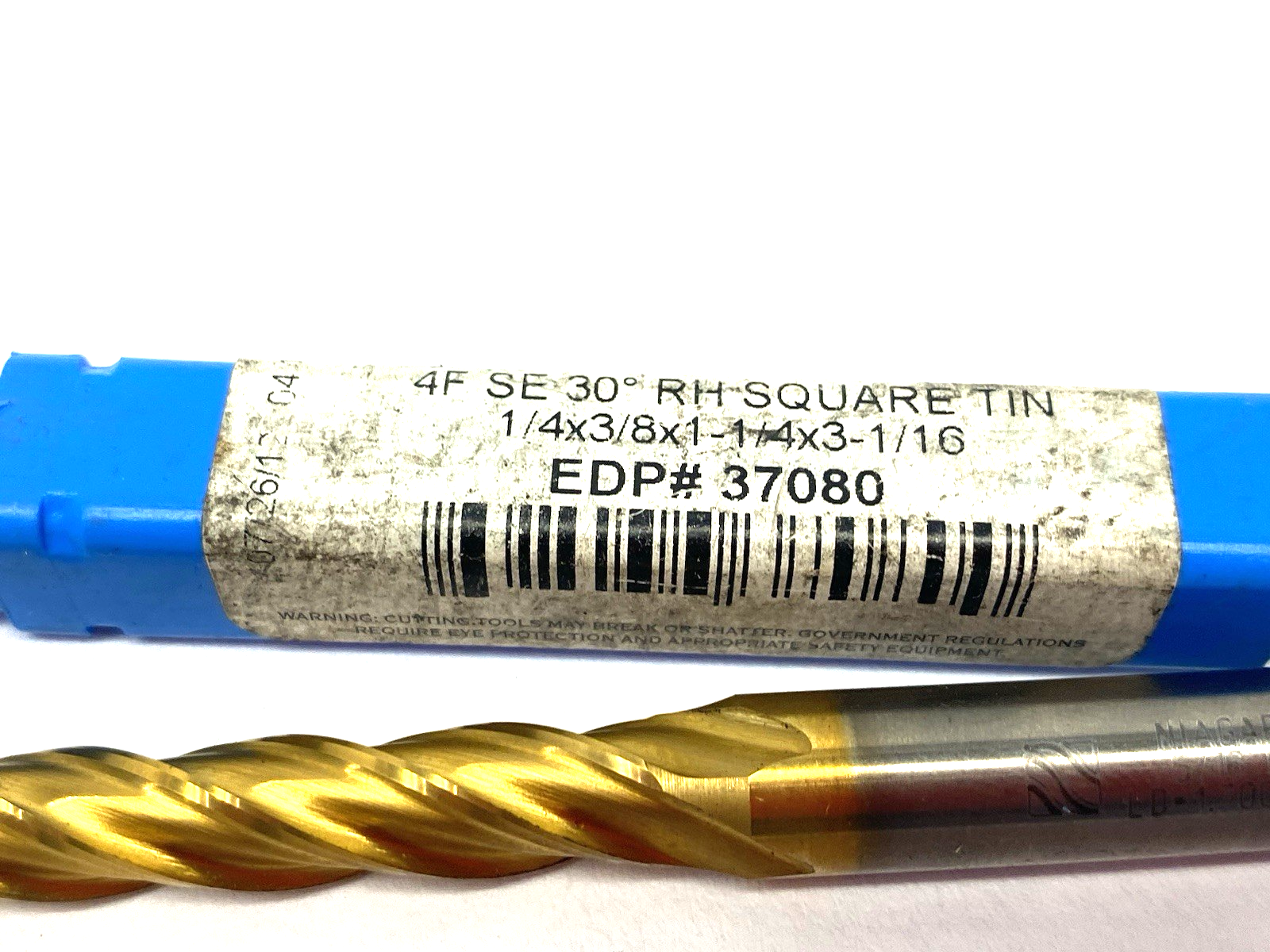 37080 | Niagara Cutter Square End Mill 4-Flute SE 30° 1/4 x 3/8 x 1-1/4 x 3-1/16 - New – Open box - Maverick Industrial Sales