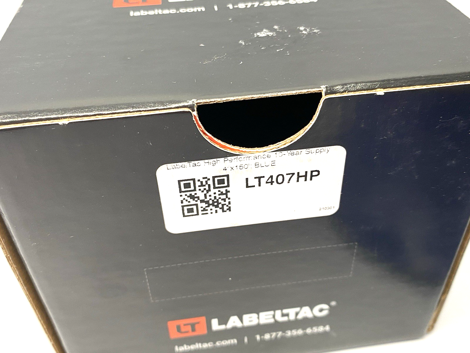 LT407HP | LabelTac Pro Model High Perf. 10 Year Vinyl Label, Blue, 4" x 150' Roll - New – Open box - Maverick Industrial Sales