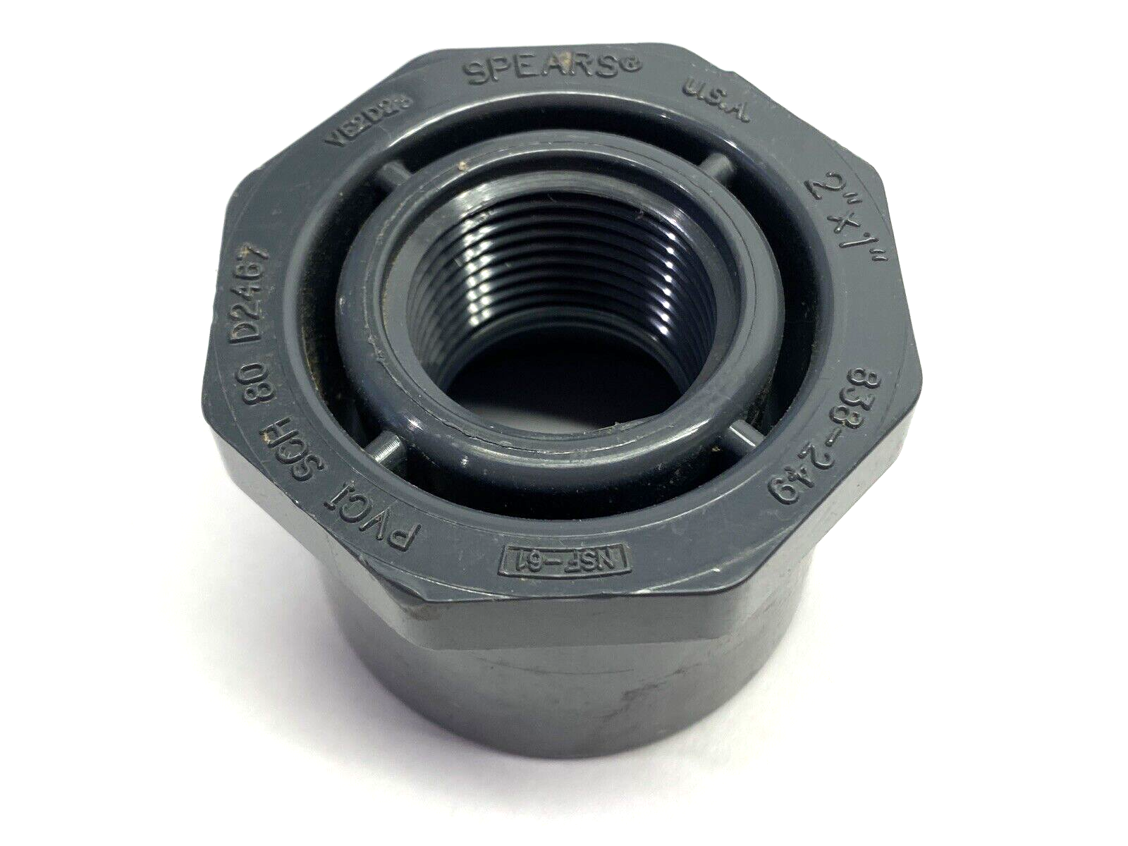 Spears 838-249 Reducing Bushing 2" x 1" SCH 80 Spigot x FNPT - Maverick Industrial Sales