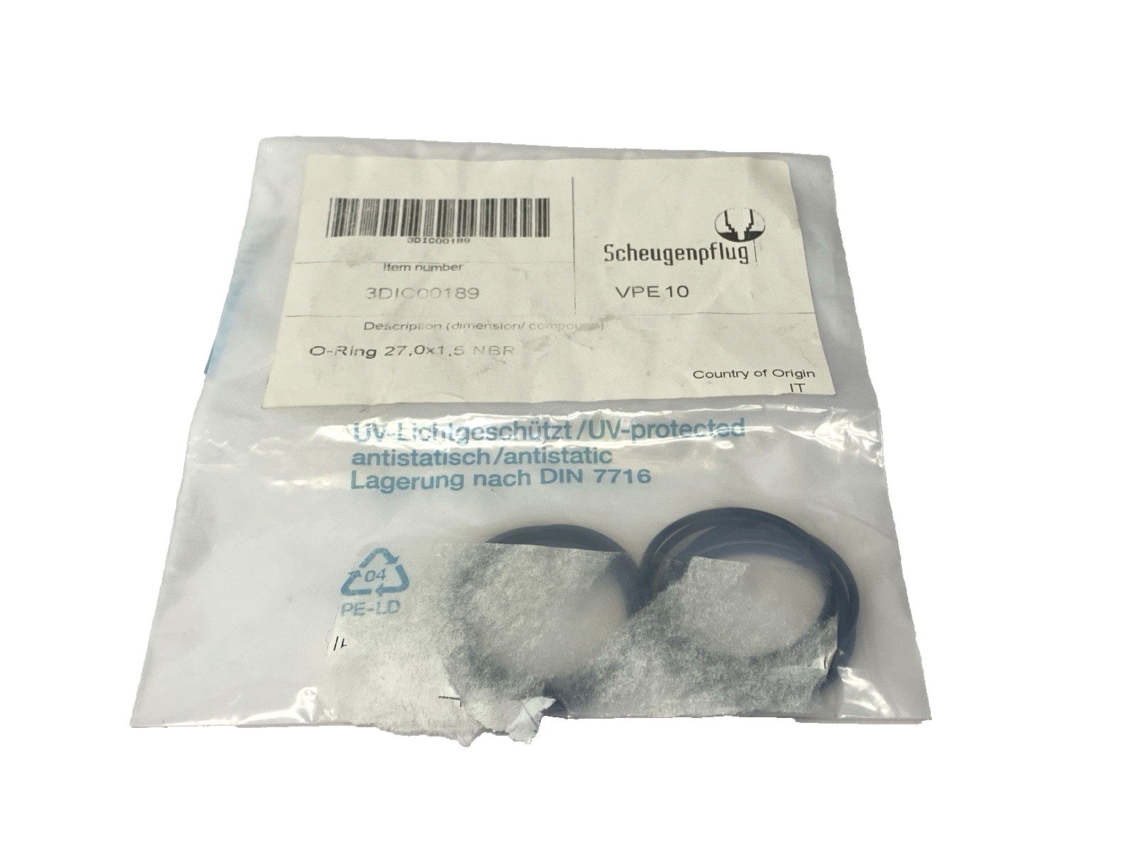 Scheugenpflug 3DIC00189 O-Ring 27mm x 1.5mm NBR LOT OF 10 - Maverick Industrial Sales