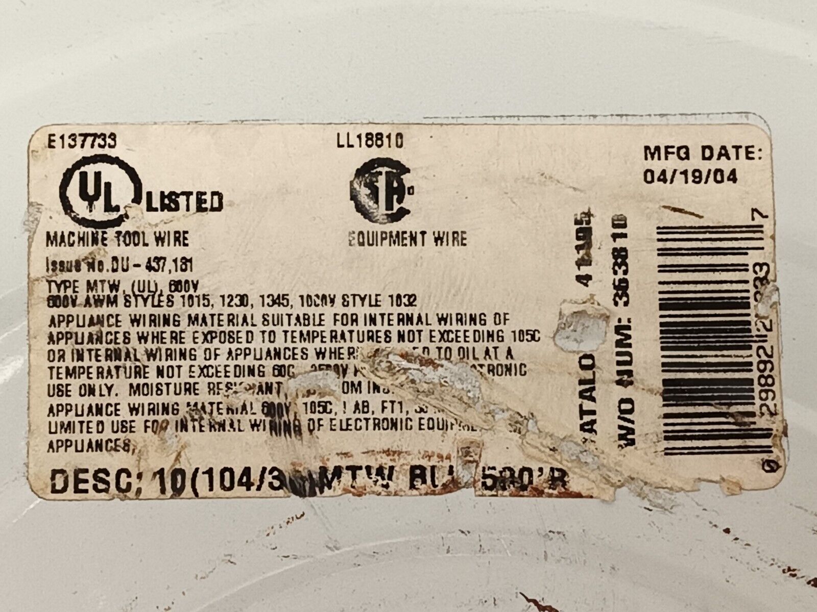 Coleman Cable 41105 Blue Machine Tool Wire 10 AWG 104/30 MTW 21 lbs - Maverick Industrial Sales