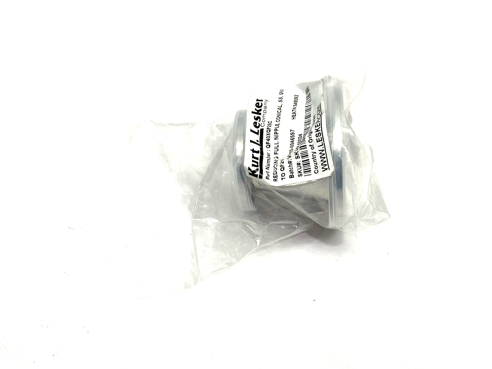 Kurt J. Lesker QF40XQF25C Conical Reducing Full Nipple Stainless Steel QF40 - Maverick Industrial Sales
