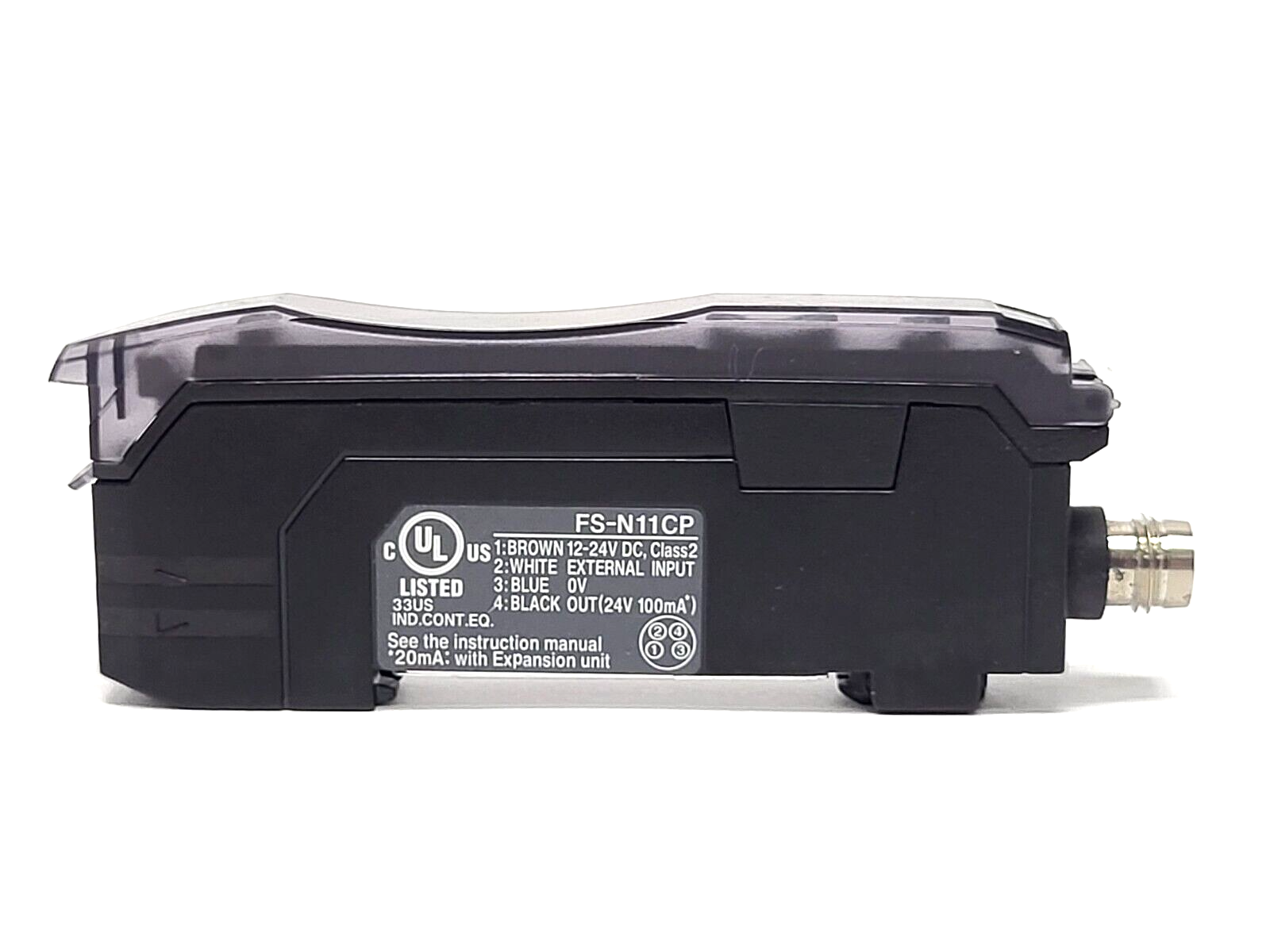 FS-N11CP | Keyence Fiber Amplifier M8 Connector Type Main Unit PNP NO COVER - Used - Maverick Industrial Sales