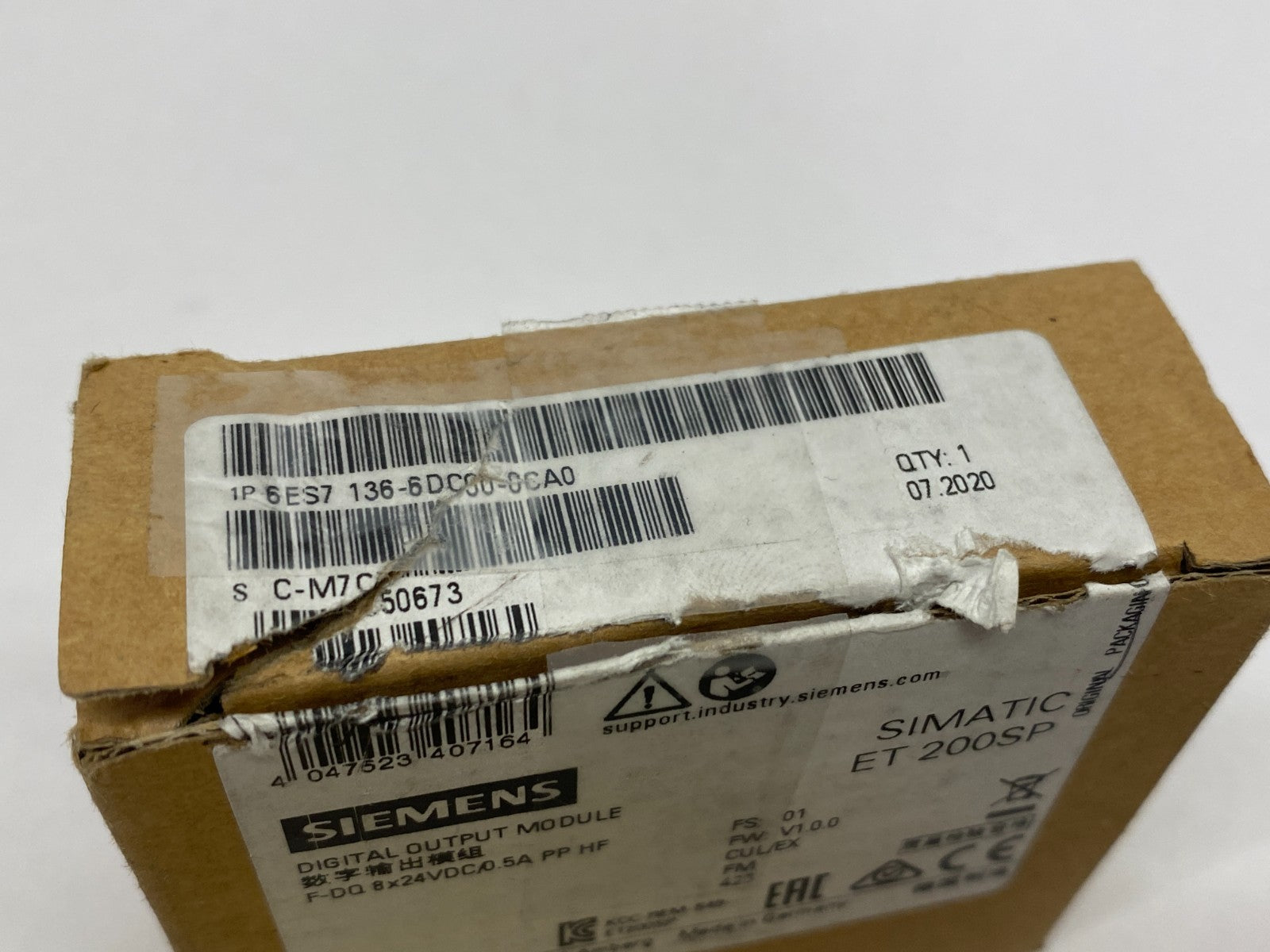 Siemens 6ES7136-6DC00-0CA0 SIMATIC ET200SP Dig. Output Module F-DQ 4X24 V DC/2A - Maverick Industrial Sales