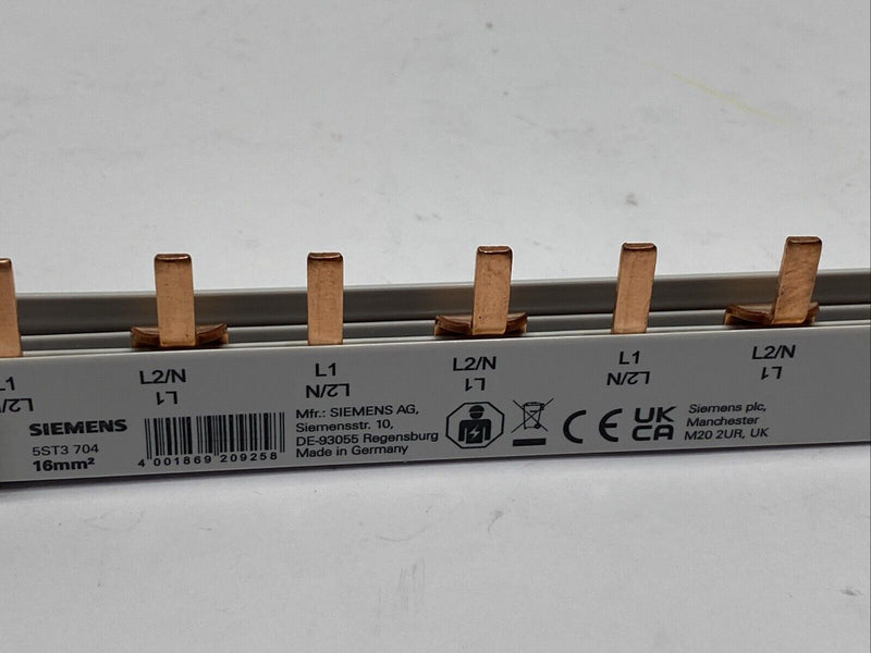 Siemens 5ST3 704 Touch-Safe Busbar 2-Phase 16mm - Maverick Industrial Sales