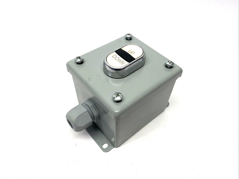 Hoffman E1PB Pushbutton Enclosure 3-1/2"L x 3-1/4"W x 2-3/4"D w/ UP/DOWN Button - Maverick Industrial Sales