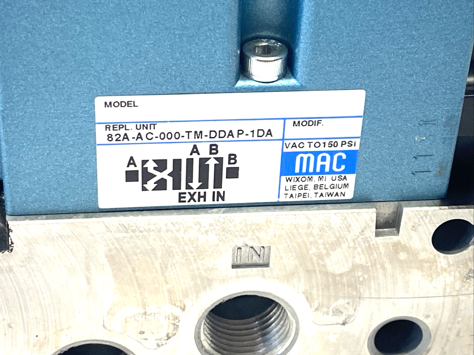 MAC Valves 82A-AC-000-TM-DDAP-1DA Valve TM-DDAJ-1DA - Maverick Industrial Sales