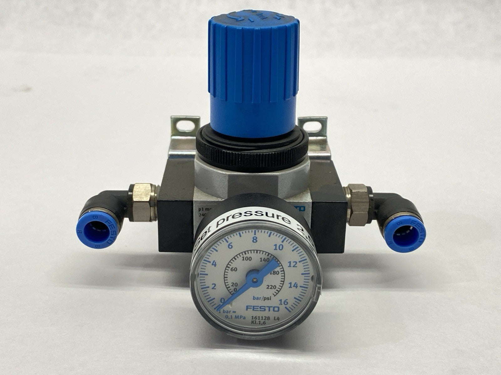 Festo LR-1/8-D-7-MINI Pneumatic Pressure Regulator 162582 w/ Gauge - Maverick Industrial Sales