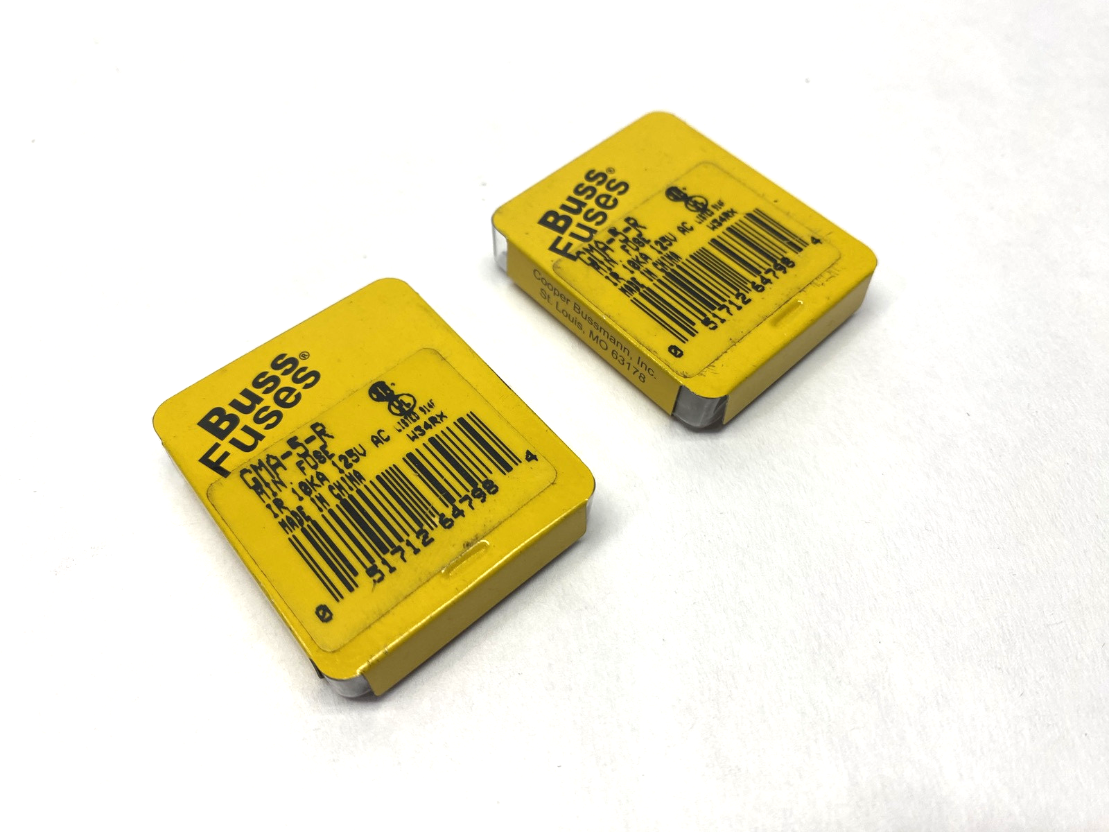 Cooper Bussmann GMA-5-R Miniature Fuse 5A 250VAC LOT OF 10 - Maverick Industrial Sales