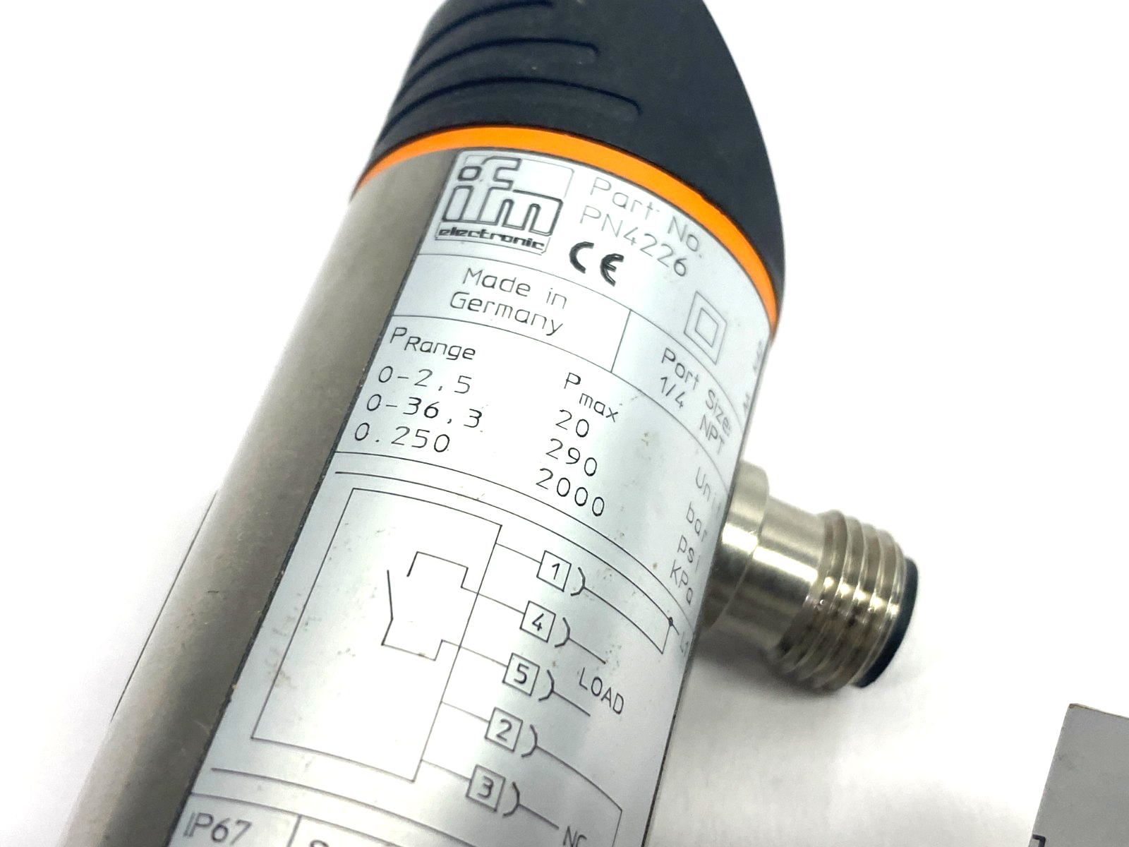 PN4226 | Ifm Pressure Sensor, Digital Display PN-2,5-RBN14-HFBOW/LS/ /V - New – Open box - Maverick Industrial Sales