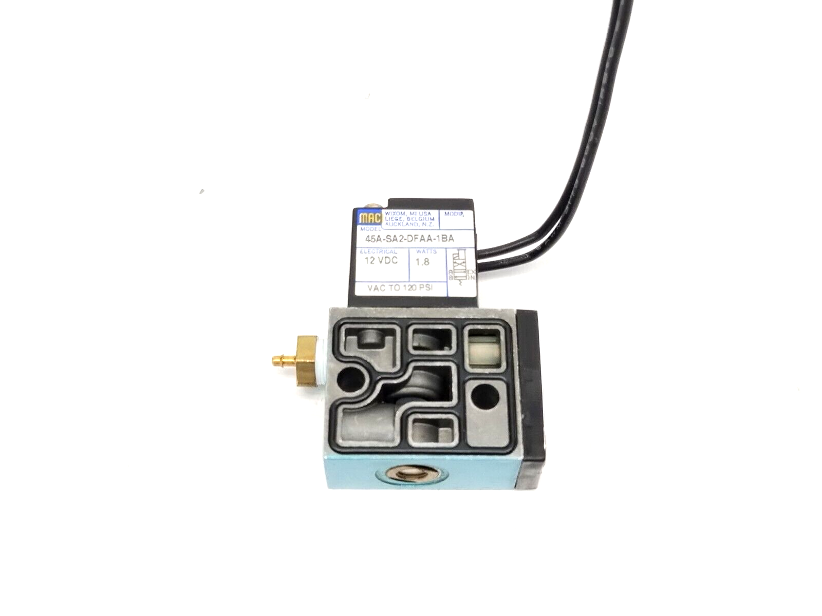 MAC Valves 45A-SA2-DFAA-1BA Solenoid Valve 1/8" NPT 12VDC 1.8W - Maverick Industrial Sales