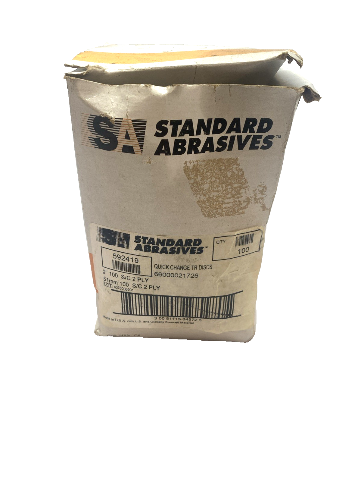 7010330781 | Standard Abrasives 2-Ply Abrasive Disc PKG OF 74 - New Other - Maverick Industrial Sales