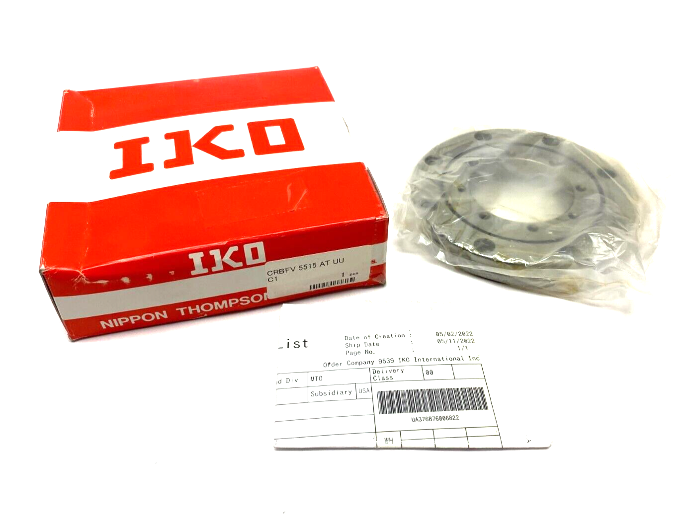 IKO CRBFV 5515 AT UU C1 Radial Crossed Roller Bearing Single-Row, 55 ID, 120 OD - Maverick Industrial Sales