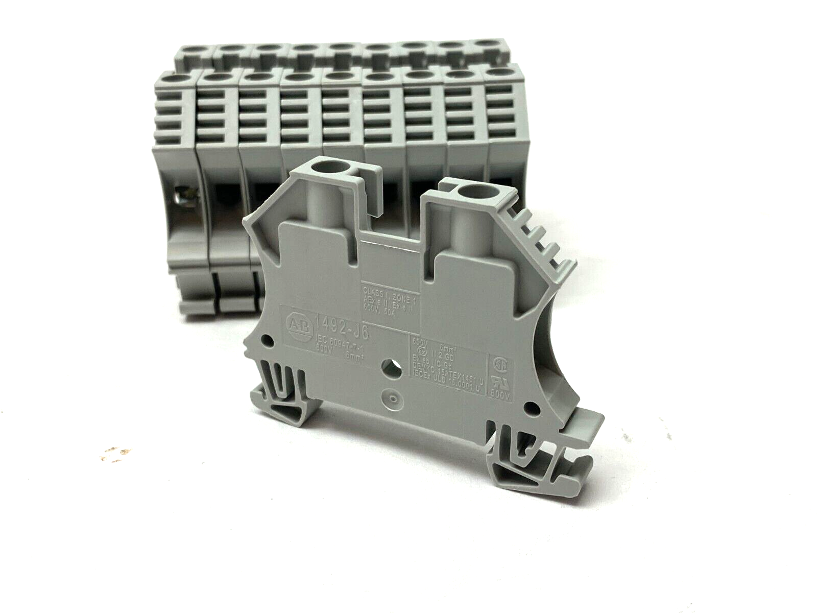 Allen Bradley 1492-J6 Feed-Through Terminal Block 6mm GRAY LOT OF 10 - Maverick Industrial Sales