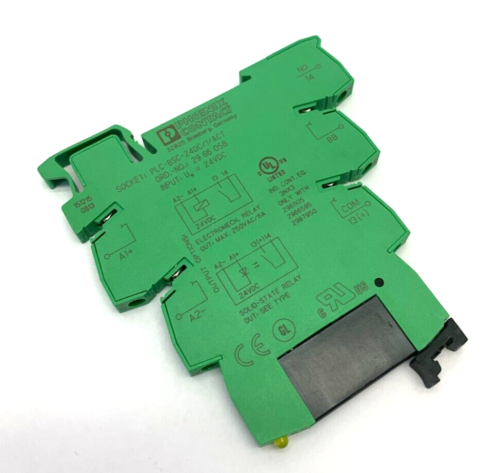 Phoenix Contact PLC-BSC-24DC/1/ACT Relay Base w/ 2966595 Contactor - Maverick Industrial Sales
