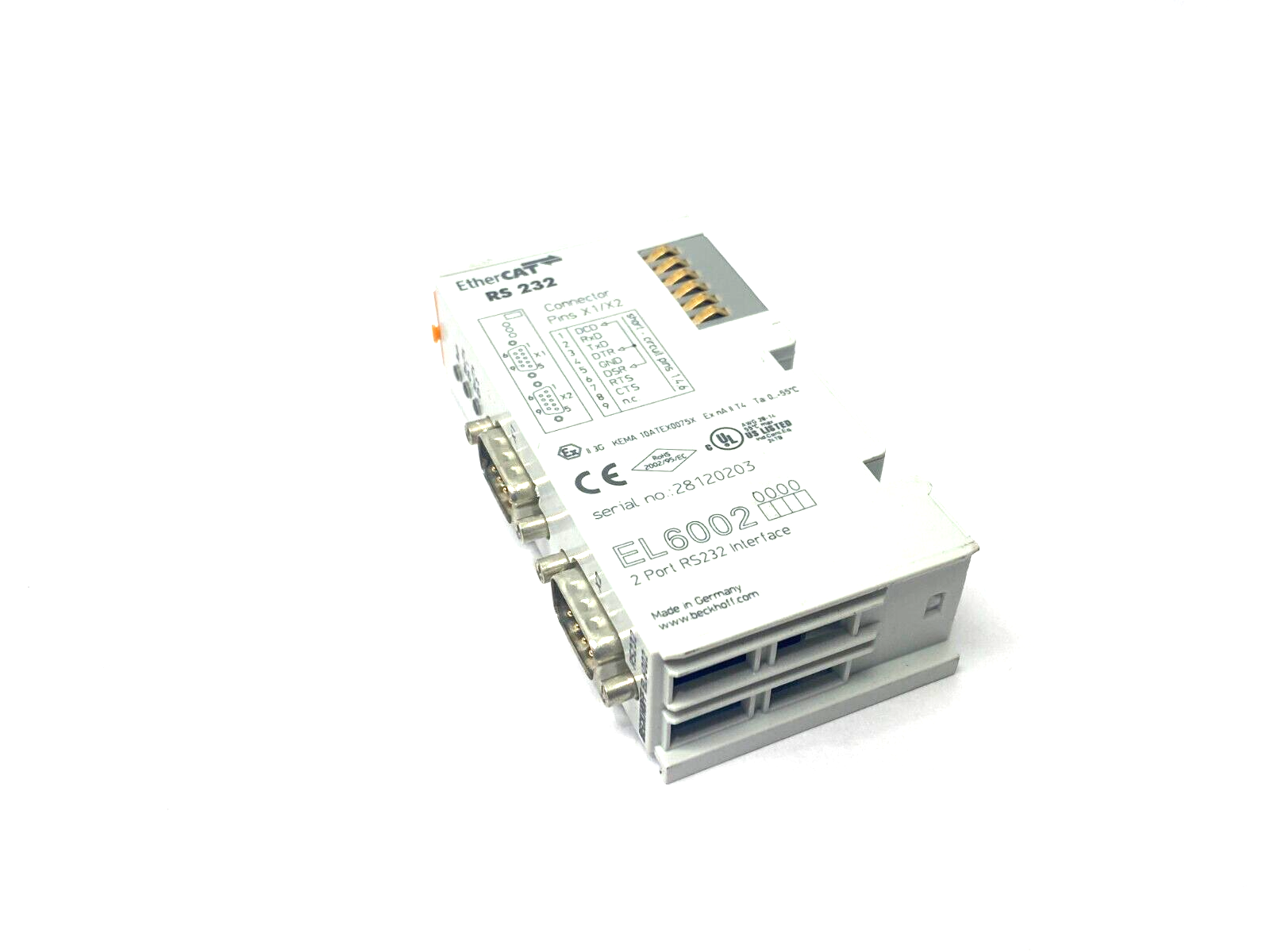 Beckhoff EL6002 EtherCAT 2-Port RS232 Interface Module - Maverick Industrial Sales