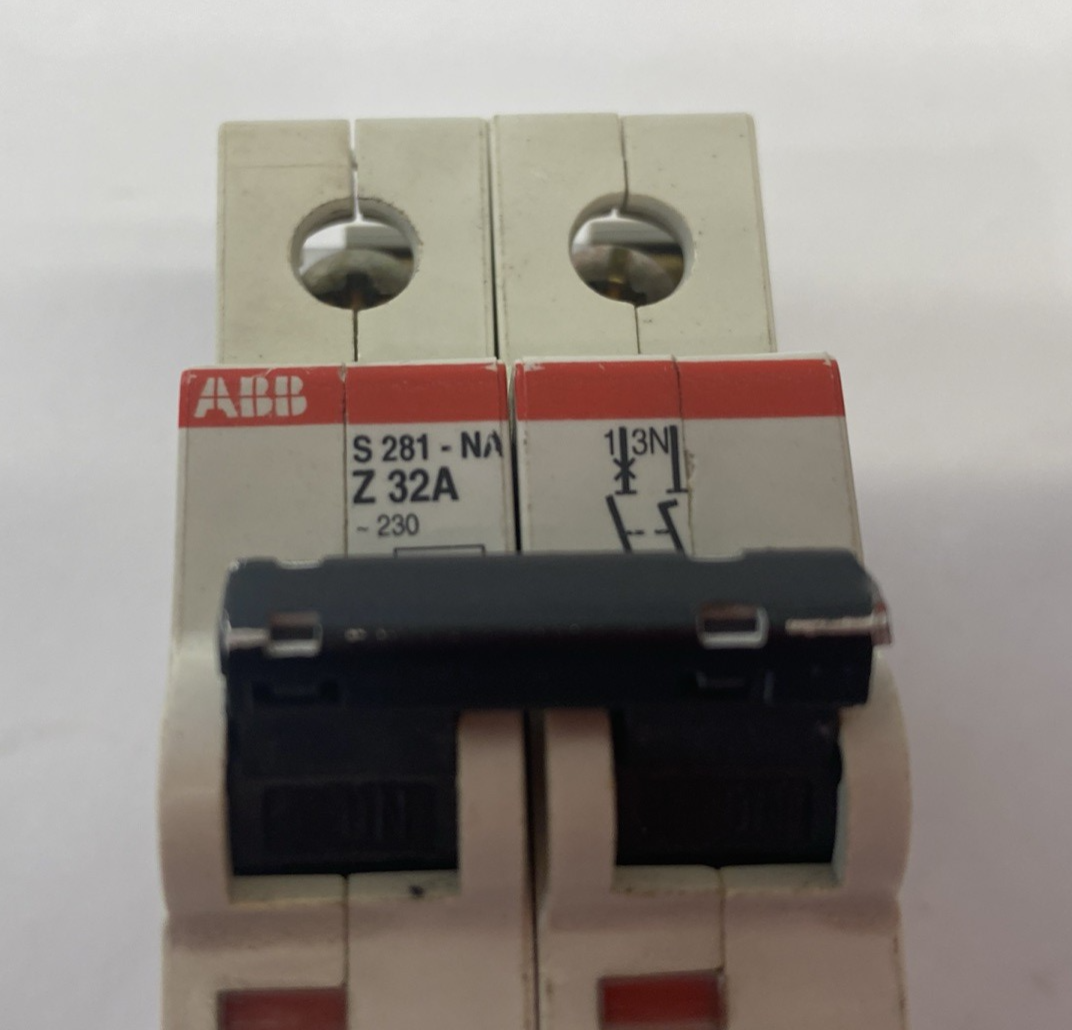 S281-NA Z 32A | ABB Miniature Circuit Breaker 2-Pole, DIN Rail Contact - Used - Maverick Industrial Sales