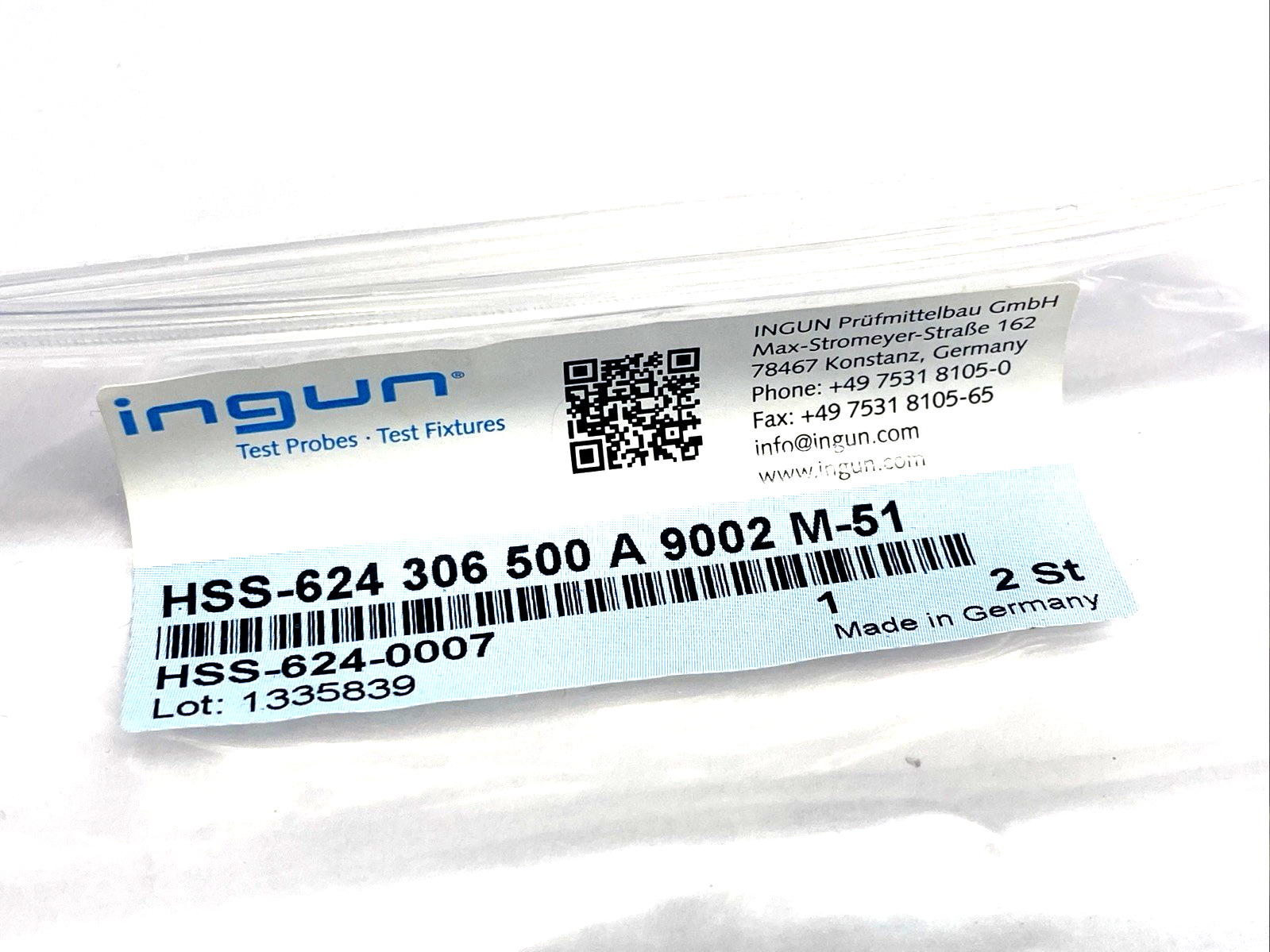 ingun HSS-624 306 500 A 9002 M-51 High Current Test Probe, HSS-624-0007 LOT OF 2 - Maverick Industrial Sales
