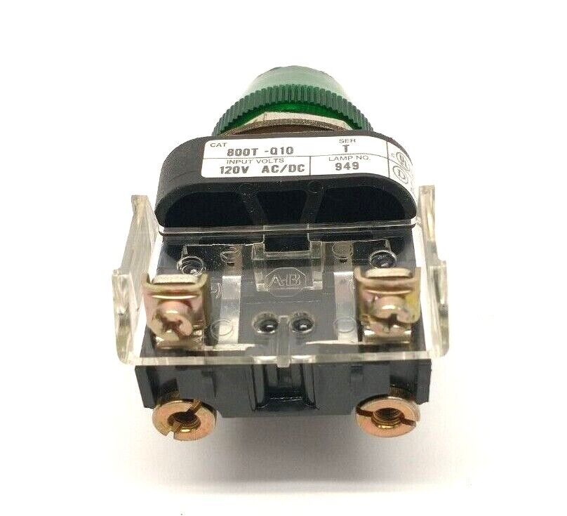 Allen Bradley 800T-Q10G Ser. T 30mm Green Pilot Light 120V AC/DC - Maverick Industrial Sales