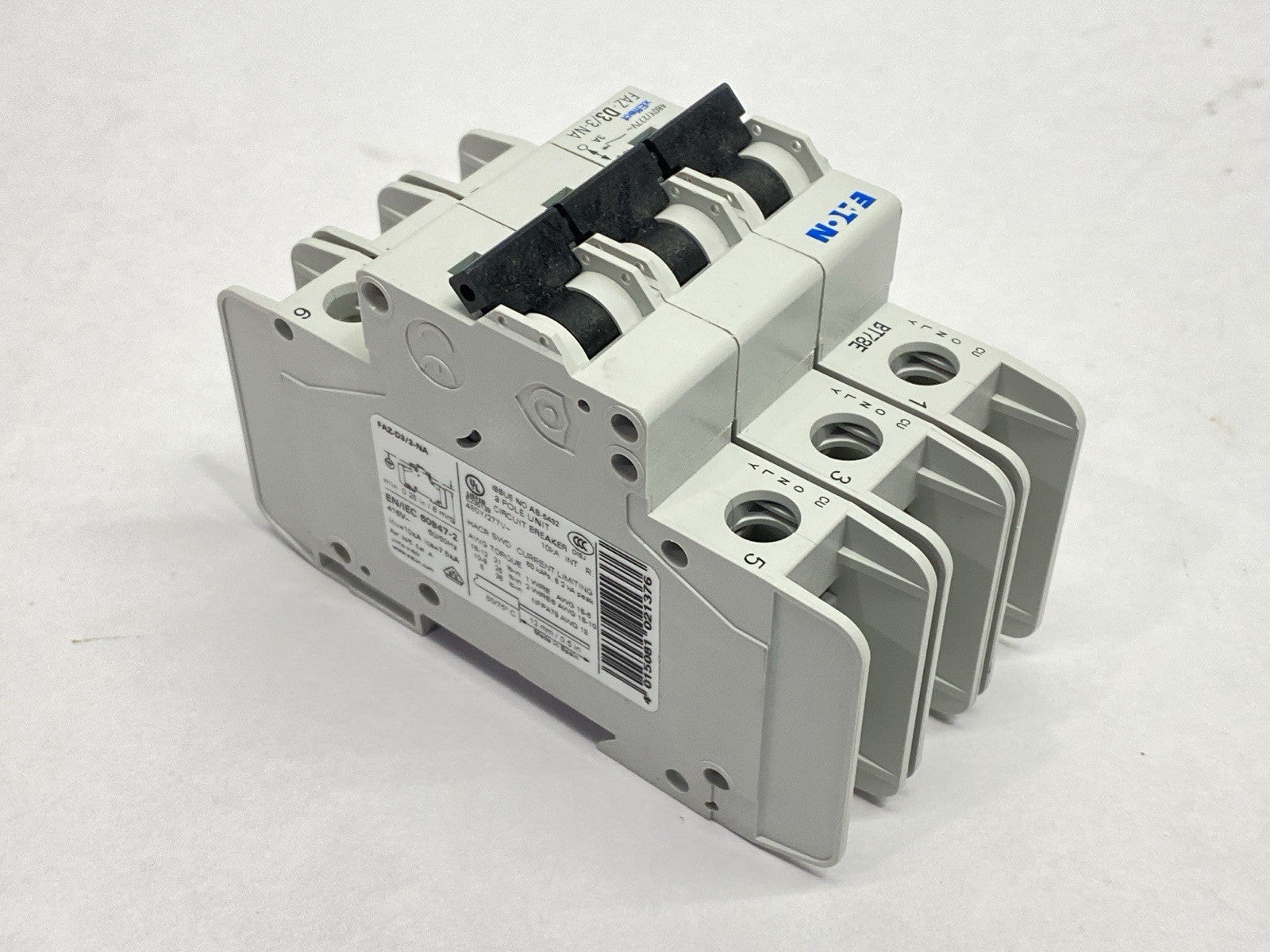 Eaton FAZ-D3/3-NA UL489 Circuit Breaker 3A 480Y/277VAC 3-Pole 102261 - Maverick Industrial Sales